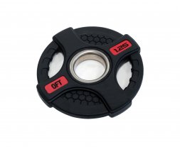 Диск олимпийский обрезиненный черный с двумя хватами 1,25 кг