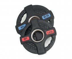 Диск олимпийский обрезиненный черный с двумя хватами 1,25 кг