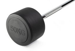 Штанга неразборная обрезиненная 50 кг. Прямой гриф. VictoryFit VF-DX4500