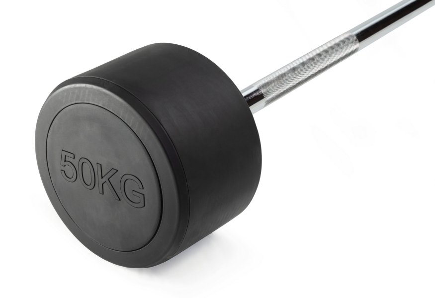 Штанга неразборная обрезиненная 50 кг. Прямой гриф. VictoryFit VF-DX4500