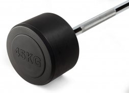 Штанга неразборная обрезиненная 45 кг. Прямой гриф. VictoryFit VF-DX4450