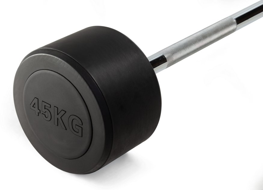 Штанга неразборная обрезиненная 45 кг. Прямой гриф. VictoryFit VF-DX4450