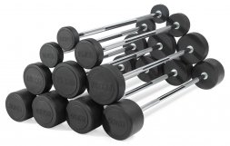 Штанга неразборная обрезиненная 45 кг. Прямой гриф. VictoryFit VF-DX4450