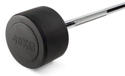 Штанга неразборная обрезиненная 40 кг. Прямой гриф. VictoryFit VF-DX4400