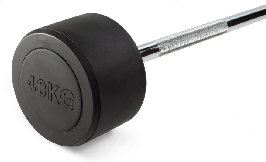 Штанга неразборная обрезиненная 40 кг. Прямой гриф. VictoryFit VF-DX4400