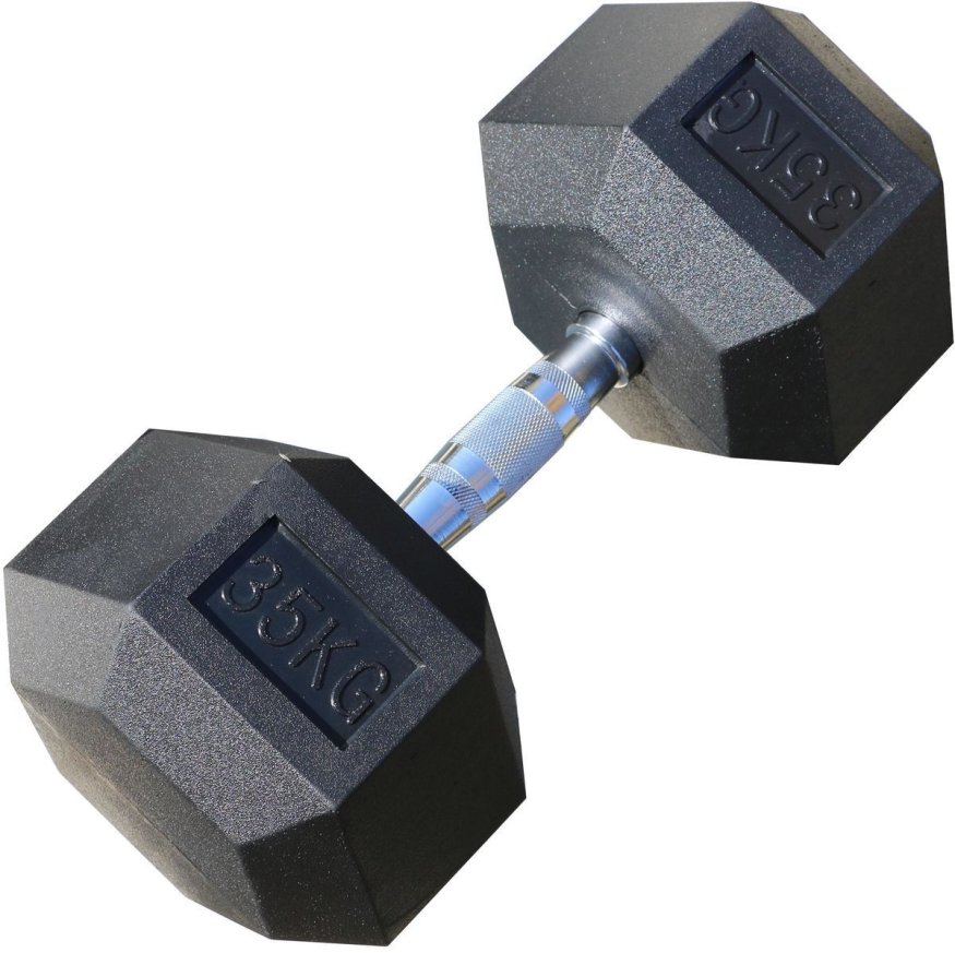 Гантель гексагональная обрезиненная PROFI-FIT 35 кг