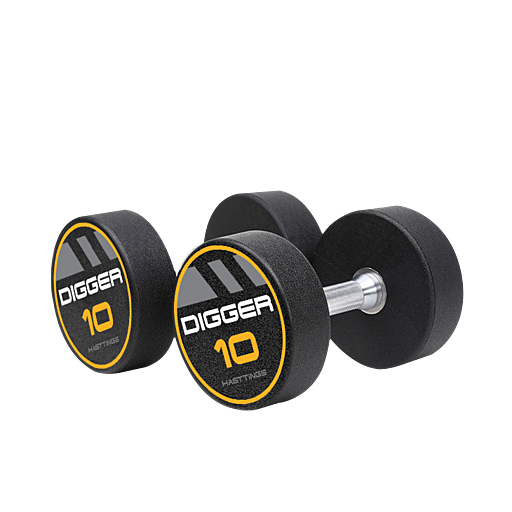Комплект полиуретановых гантелей 10 пар от 2,5 до 25 кг Hasttings Digger HD51D4C-2,5-25