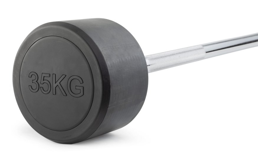 Штанга неразборная обрезиненная 35 кг. Прямой гриф. VictoryFit VF-DX4350