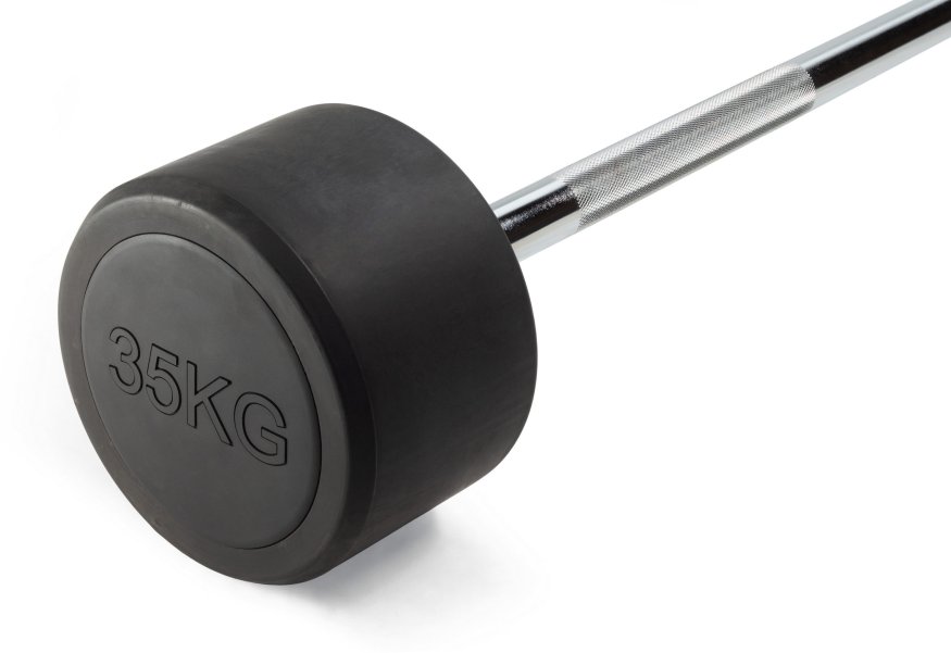 Штанга неразборная обрезиненная 35 кг. Прямой гриф. VictoryFit VF-DX4350