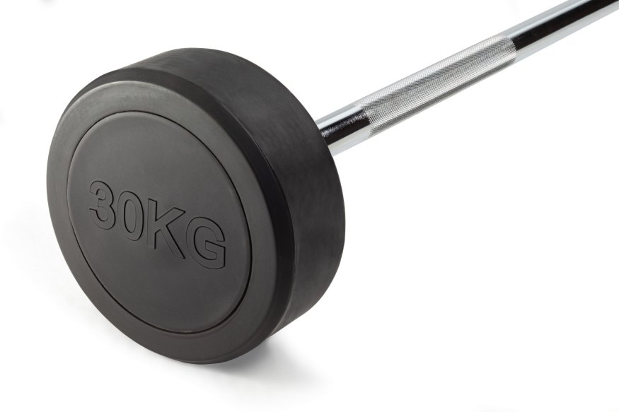 Штанга неразборная обрезиненная 30 кг. Прямой гриф. VictoryFit VF-DX4300