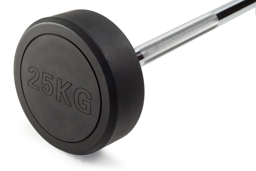 Штанга неразборная обрезиненная 25 кг. Прямой гриф. VictoryFit VF-DX4250