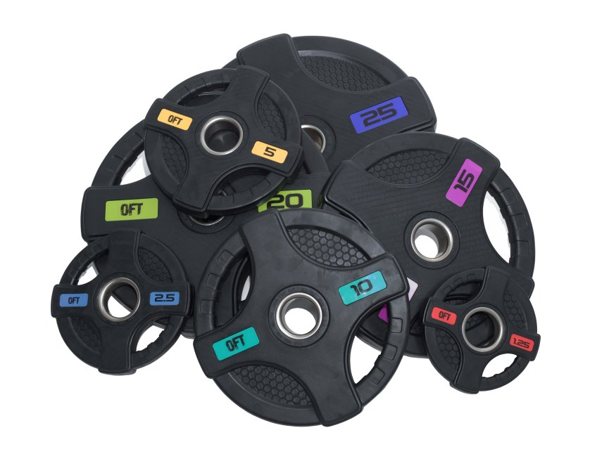 Диск олимпийский обрезиненный черный с двумя хватами 5 кг