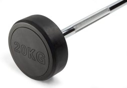 Штанга неразборная обрезиненная 20 кг. Прямой гриф. VictoryFit VF-DX4200