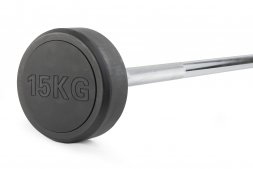 Штанга неразборная обрезиненная 15 кг. Прямой гриф. VictoryFit VF-DX4150