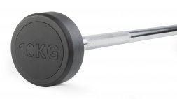 Штанга неразборная обрезиненная 10 кг. Прямой гриф. VictoryFit VF-DX4100