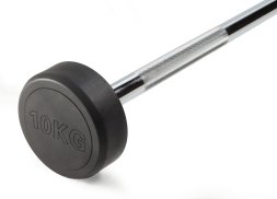 Штанга неразборная обрезиненная 10 кг. Прямой гриф. VictoryFit VF-DX4100