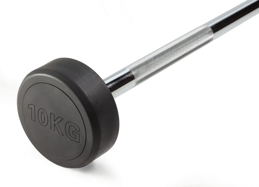 Штанга неразборная обрезиненная 10 кг. Прямой гриф. VictoryFit VF-DX4100