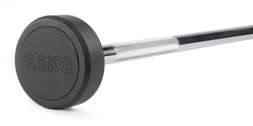 Штанга неразборная обрезиненная 7,5 кг. Прямой гриф. VictoryFit VF-DX4075