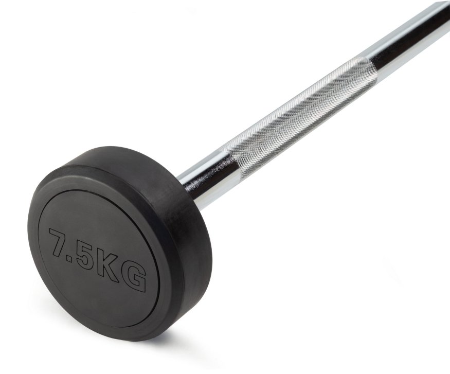 Штанга неразборная обрезиненная 7,5 кг. Прямой гриф. VictoryFit VF-DX4075