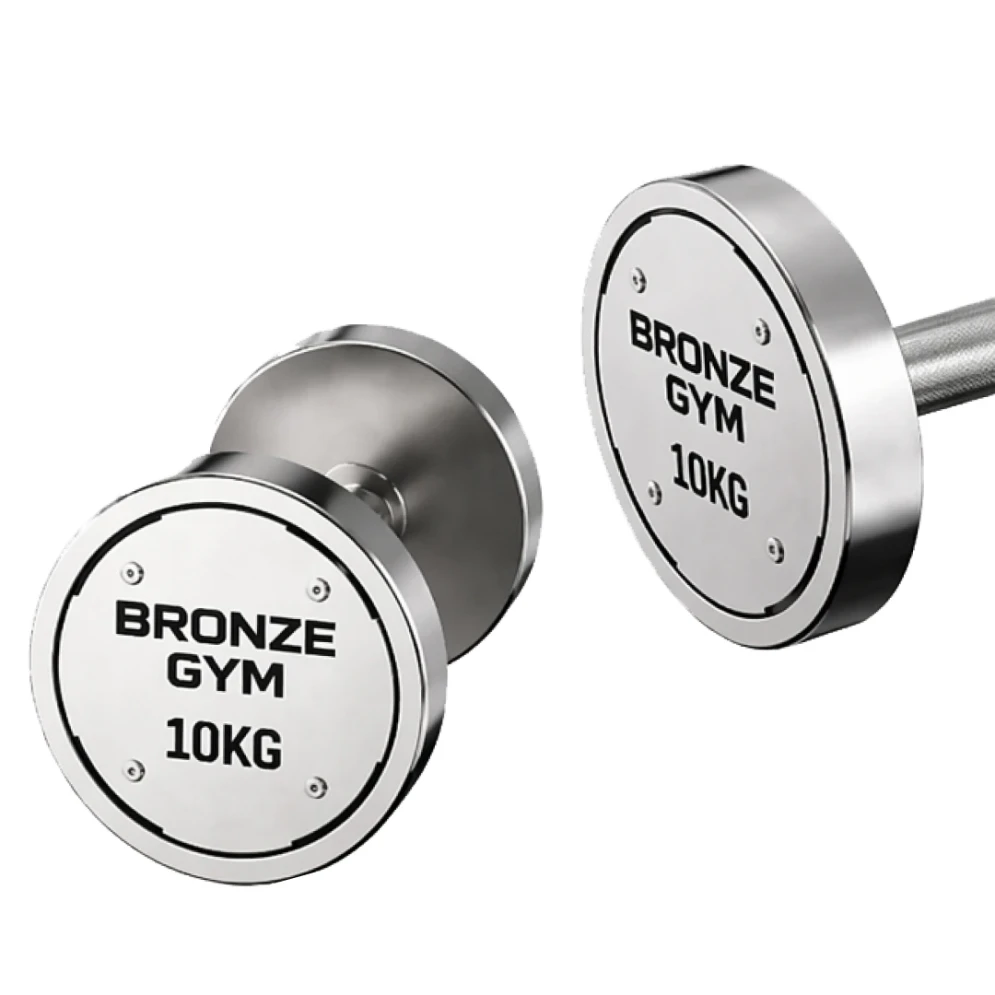 Набор стальных гантелей Bronze Gym 32–50 кг, 10 пар, шаг 2 кг