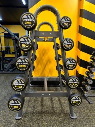 Комплект прямых фиксированных обрезиненных штанг 5 шт от 25 до 45кг