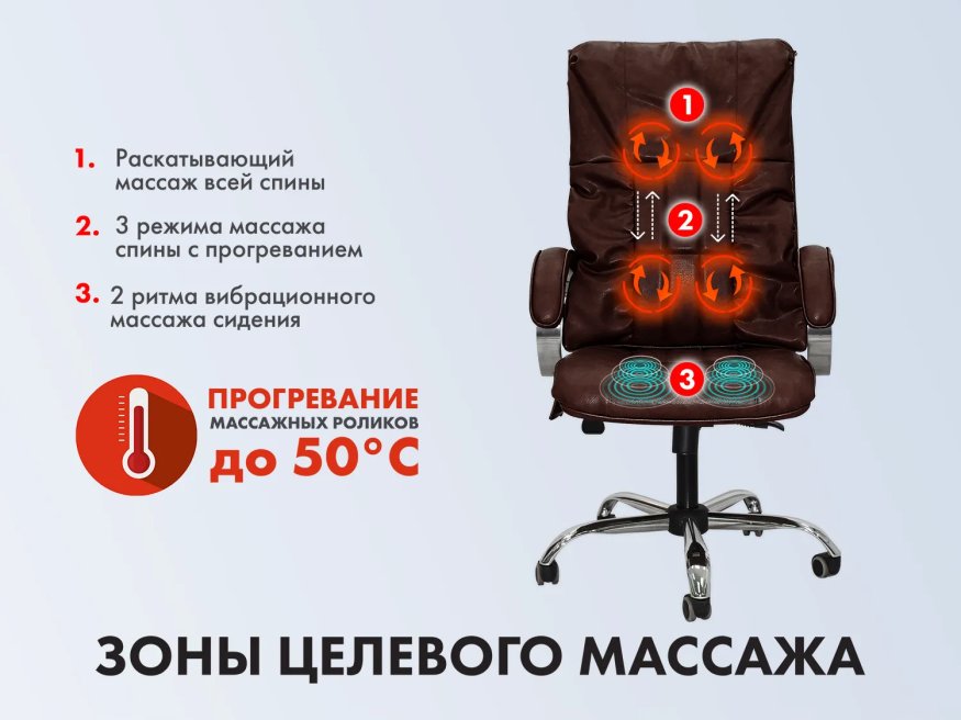 Офисное массажное кресло EGO BOSS EG1001 LKFV Шоколад (Арпатек)
