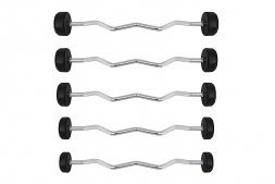 Комплект изогнутых фиксированных обрезиненных штанг 5 шт от 10 до 30кг