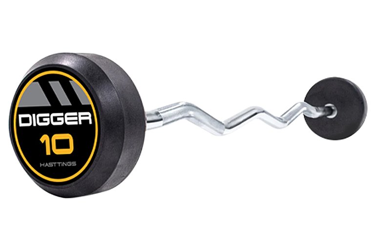 Комплект изогнутых фиксированных штанг, обрезиненных 5 шт  от 25 до 45кг