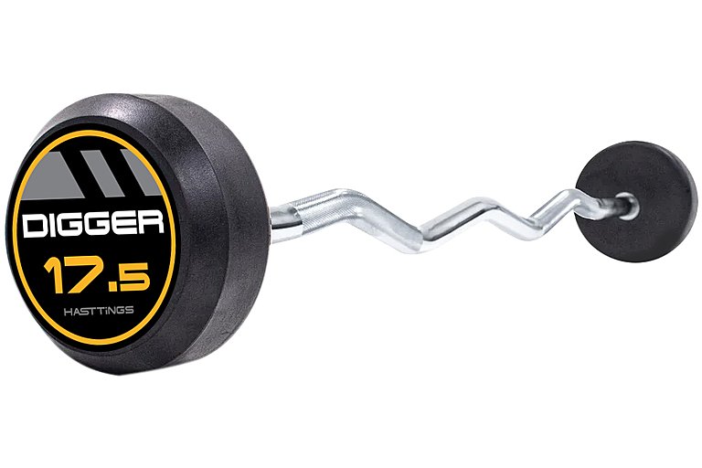 Комплект изогнутых фиксированных штанг, обрезиненных 5 шт  от 25 до 45кг