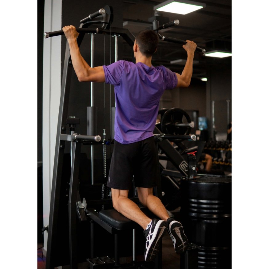 A2009 Турник, брусья с противовесом. Стек 100 кг