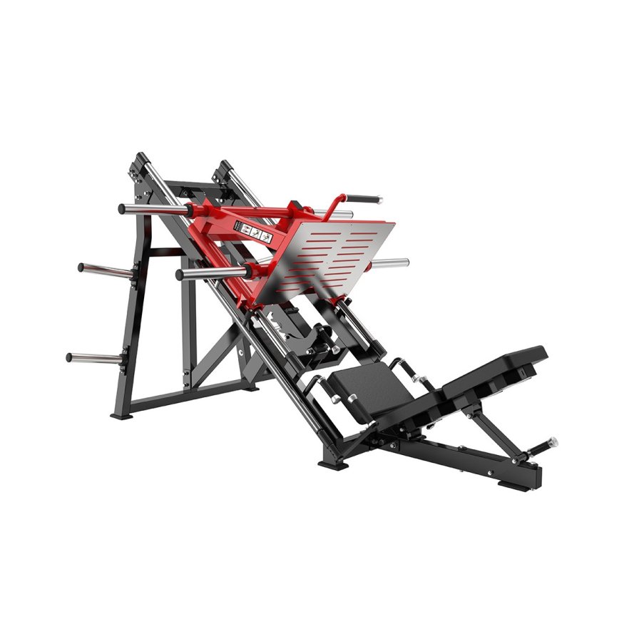Жим ногами под углом 45 градусов на свободных весах Protrain PP191 (черно-красный)