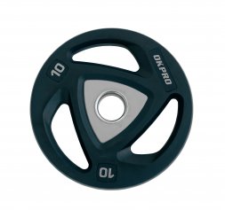 Диск олимпийский полиуретановый 10 кг OKPRO серый лого