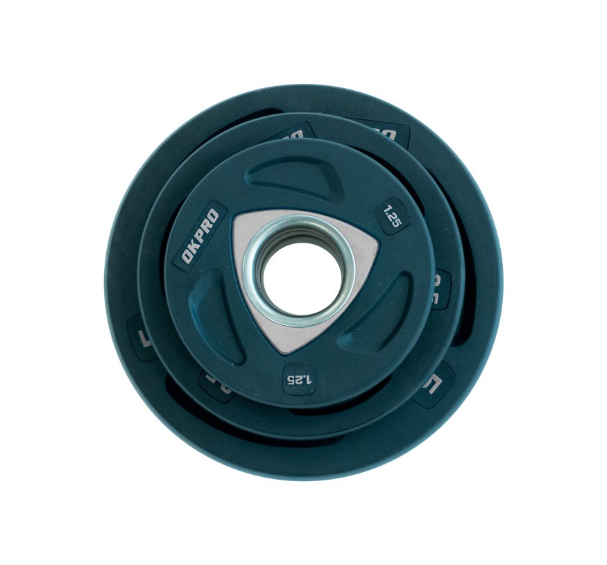 Диск олимпийский полиуретановый 10 кг OKPRO серый лого