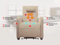 Кресло-реклайнер электрический с подъемом и массажем FUJIMO LIFT CHAIR F3005 FLFL Ваниль