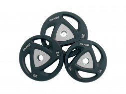 Диск олимпийский полиуретановый 20 кг OKPRO серый лого