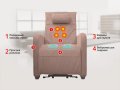 Кресло-реклайнер электрический с подъемом и массажем FUJIMO LIFT CHAIR F3005 FLFL Терра