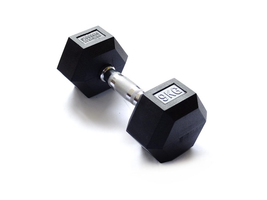 Гантель 9 кг гексагональная