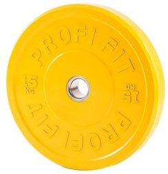 Диск для штанги каучуковый, цветной D51 мм PROFI-FIT 15 кг