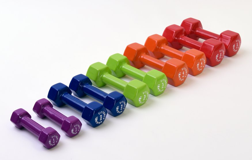 Гантель в виниловой оболочке 3 кг (Цвет - зеленый)