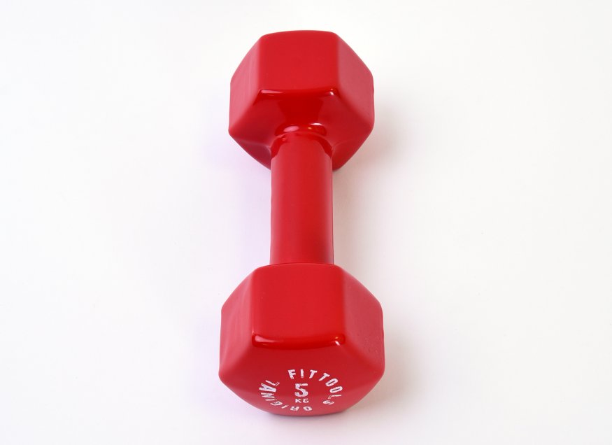 Гантель в виниловой оболочке 5 кг (Цвет - красный)