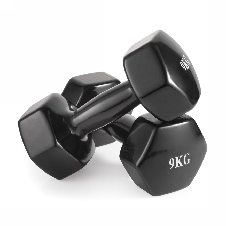 Гантель неразборная 9 кг. винил VictoryFit VF-DV090