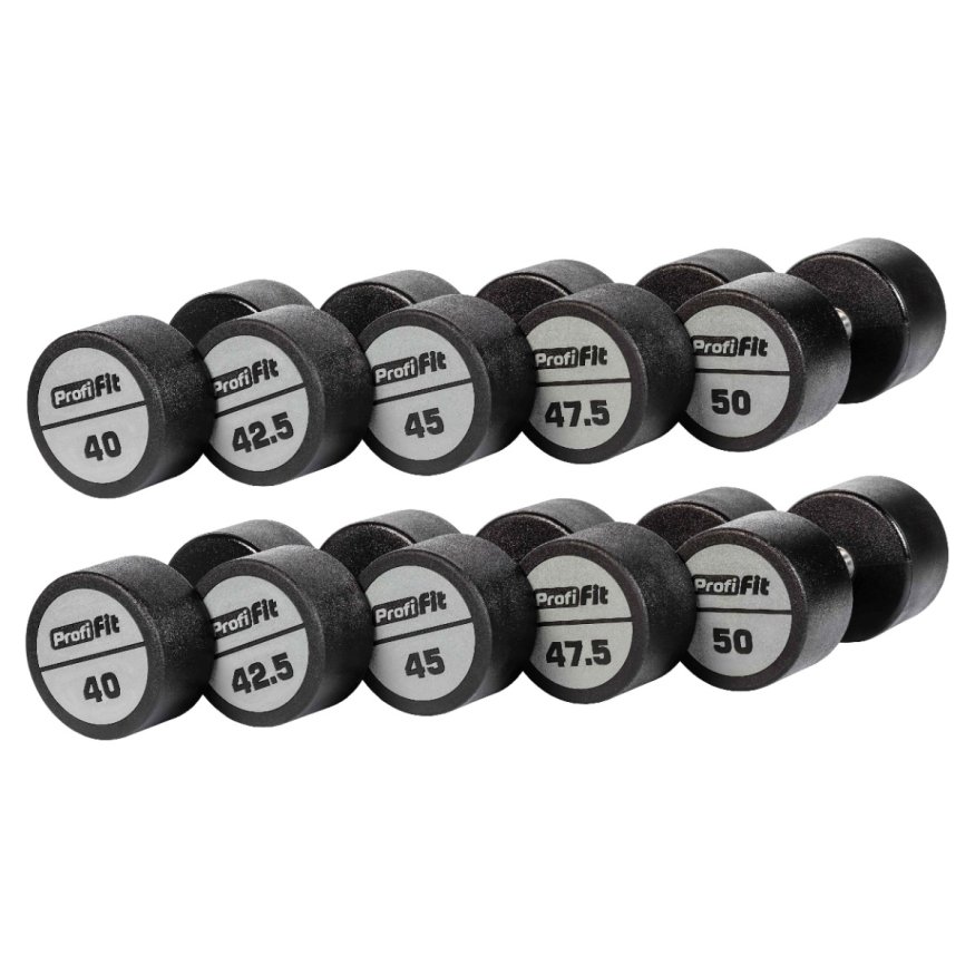 Гантельный ряд полиуретановый LEVEL (шаг 2,5 кг, 5 пар) PROFI-FIT 40-50 кг
