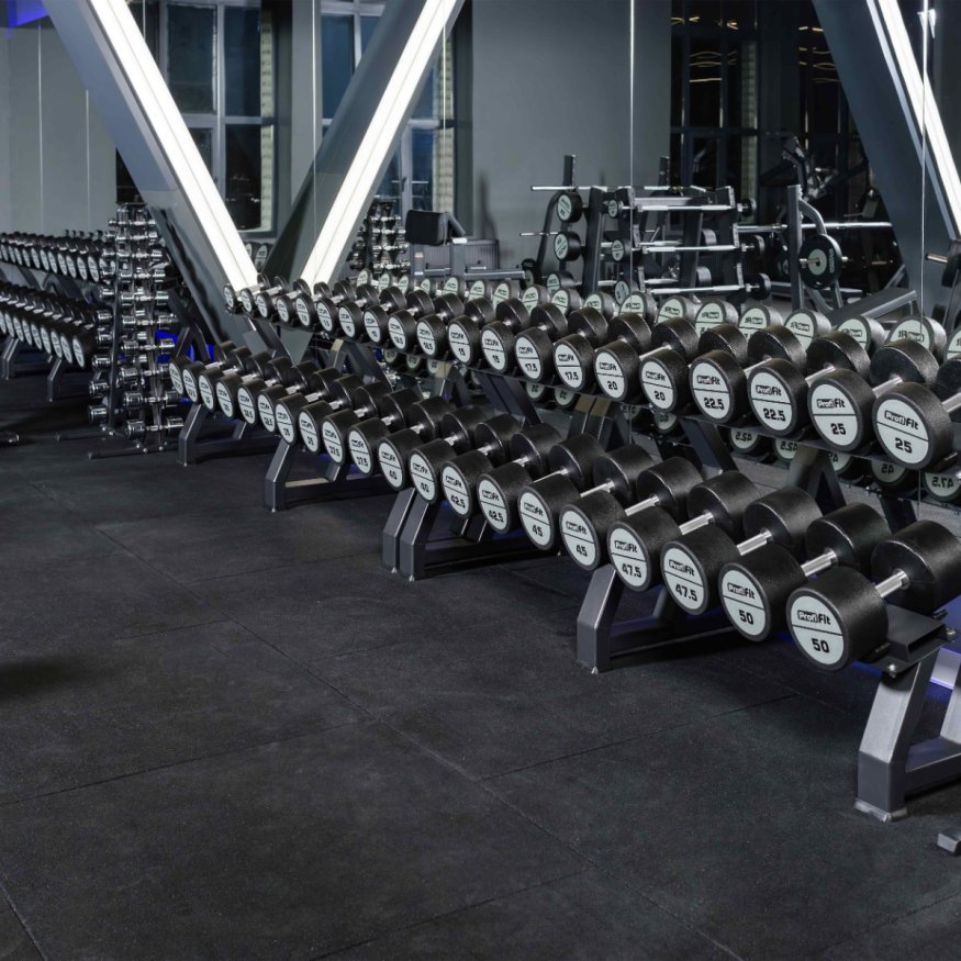 Гантельный ряд полиуретановый LEVEL (шаг 2,5 кг, 5 пар) PROFI-FIT 40-50 кг