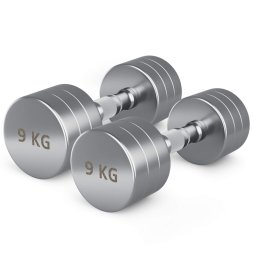 Гантель UNIX Fit PRO круглая хромированная 9 кг, 2 шт.