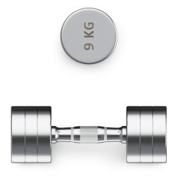 Гантель UNIX Fit PRO круглая хромированная 9 кг, 2 шт.