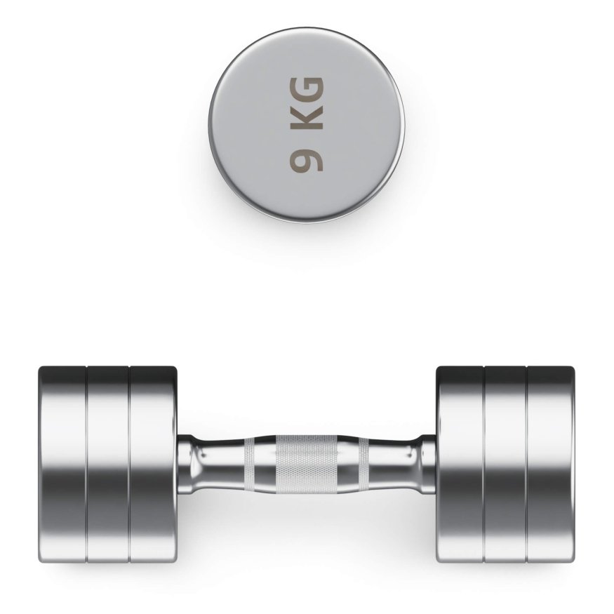 Гантель UNIX Fit PRO круглая хромированная 9 кг, 2 шт.