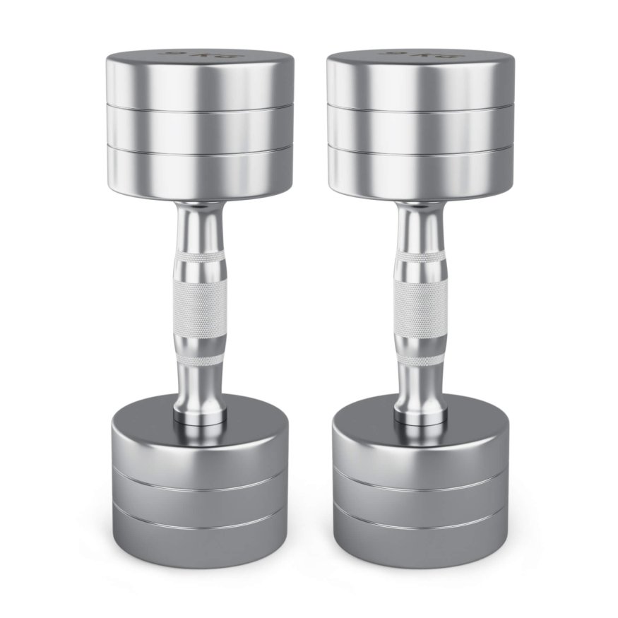 Гантель UNIX Fit PRO круглая хромированная 9 кг, 2 шт.