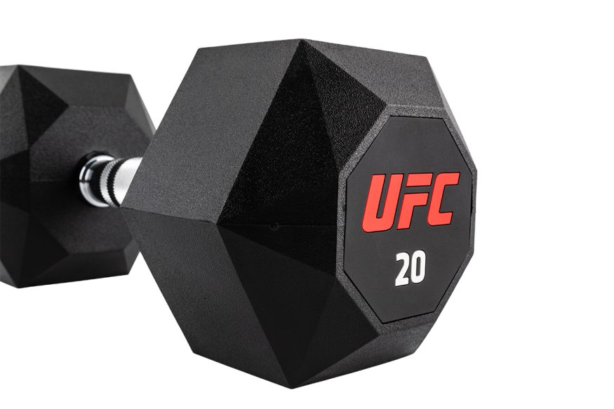 Комплект обрезиненных октагональных гантелей 10 пар от 2,5 до 25кг UFC