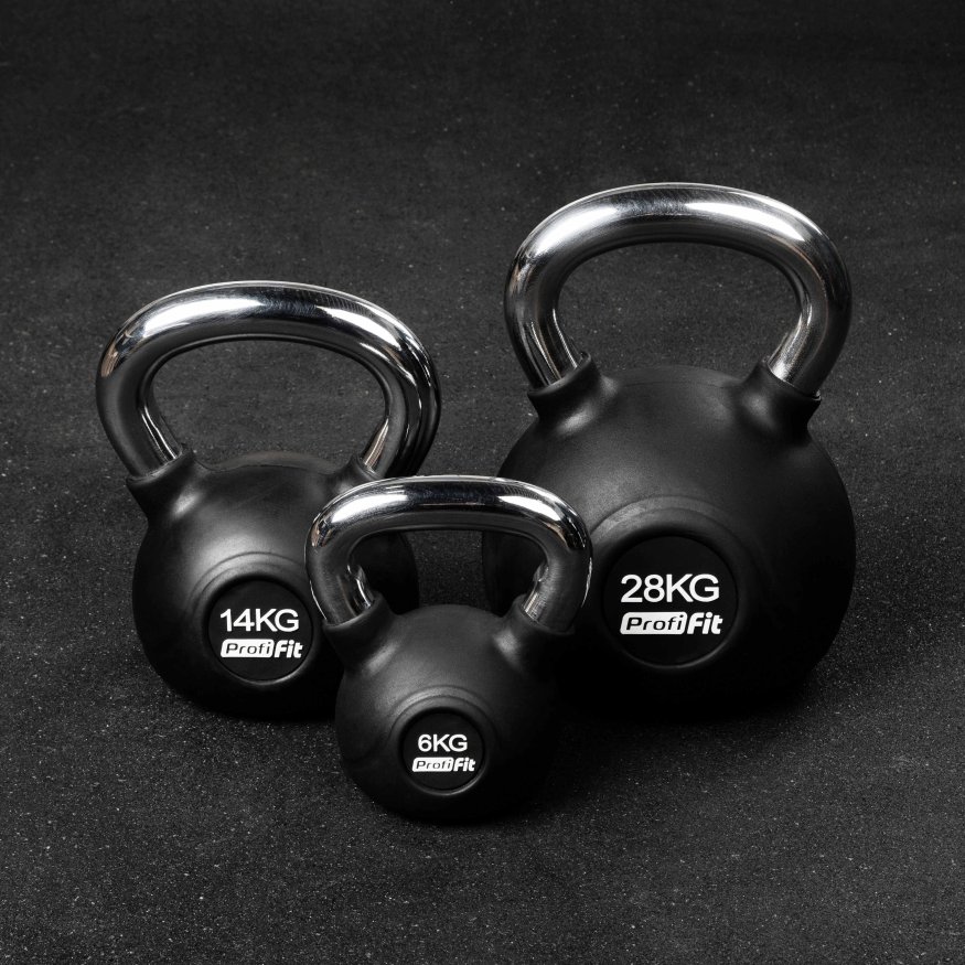 Гиря обрезиненная с хромированной ручкой PROFI-FIT 16 кг