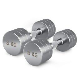 Гантель UNIX Fit PRO круглая хромированная 8 кг, 2 шт.